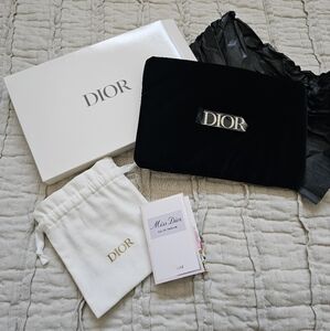 Dior Black Velvet Pouch